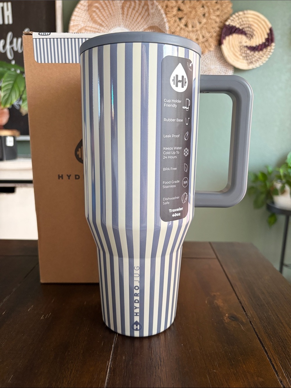 HYDROJUG Traveler 40oz - Midnight Sage Stripe! Rylee and Cru Collab! New!
